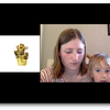 A cute toddler and their parent participating in one of our looking-time studies on Zoom. 